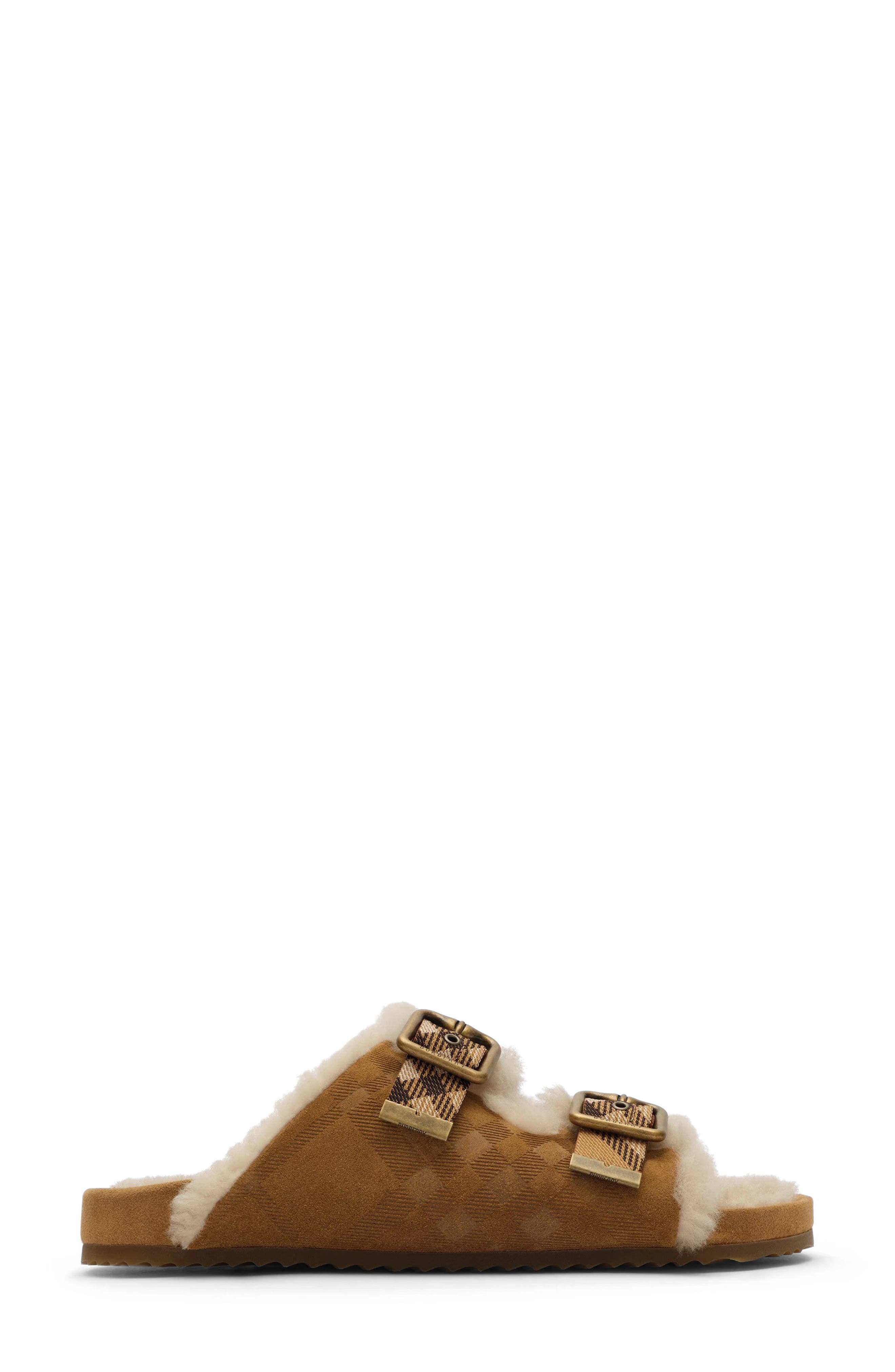 Urchin Genuine Shearling Slide Sandal, Main, color, JUTE