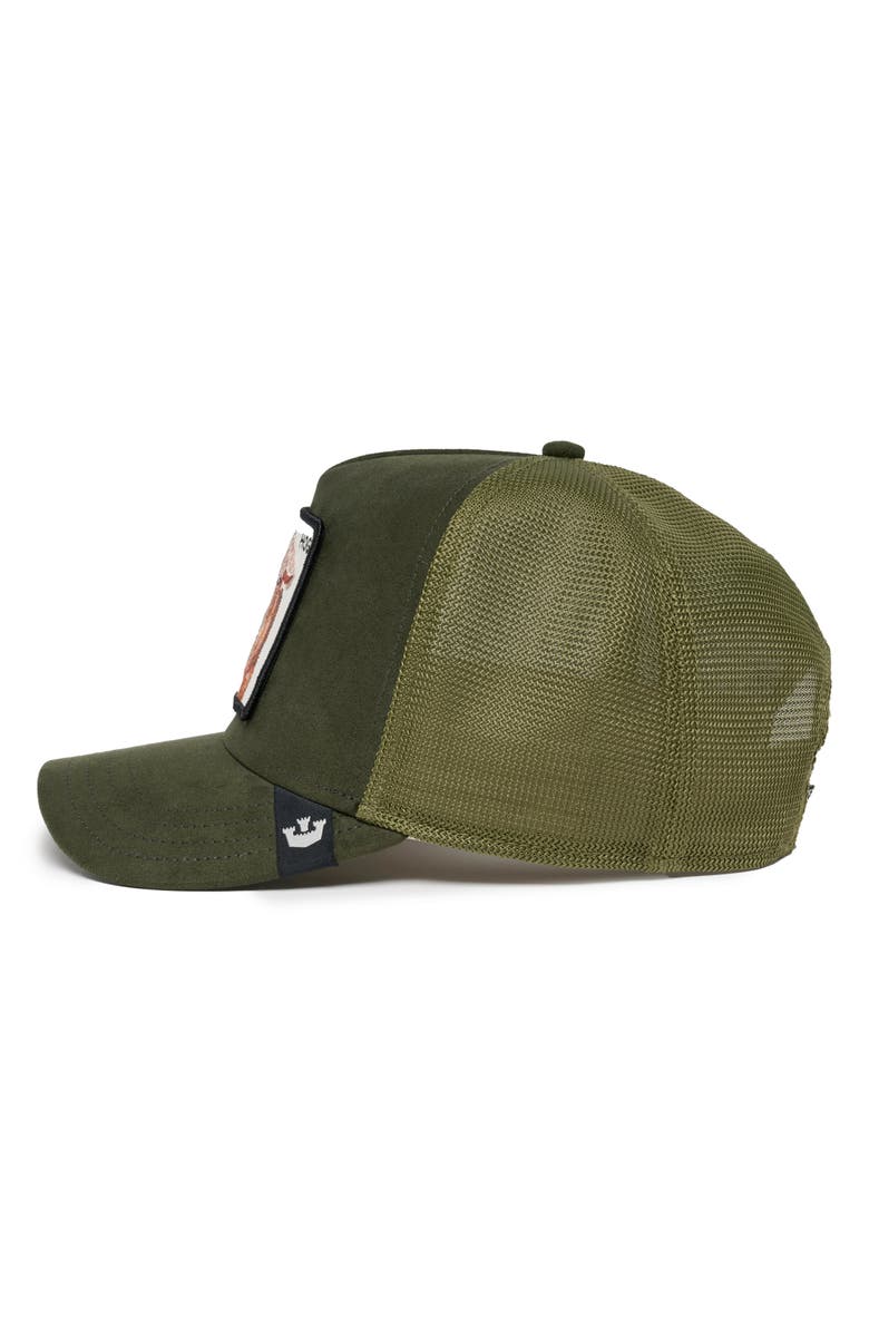 Goorin Bros. The Suede Pig Patch Snapback Trucker Hat, Alternate, color,