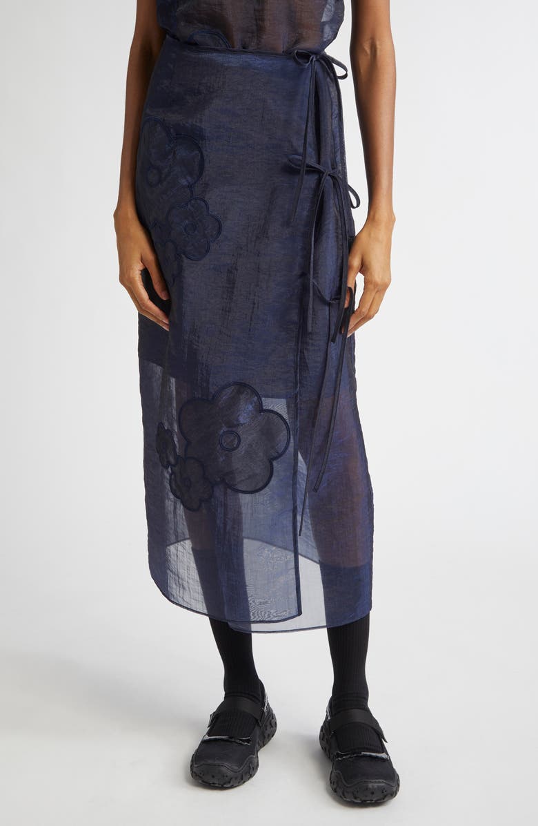 Cecilie Bahnsen April Floral Embroidered Wrap Skirt, Main, color,