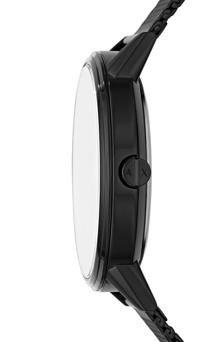 AX Armani Exchange Mesh Strap Watch, 42mm, Alternate, color, Black