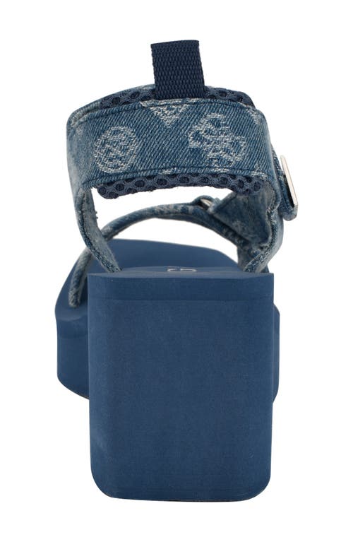 Guess Daysa Slingback Platform Wedge Sandal In Blue