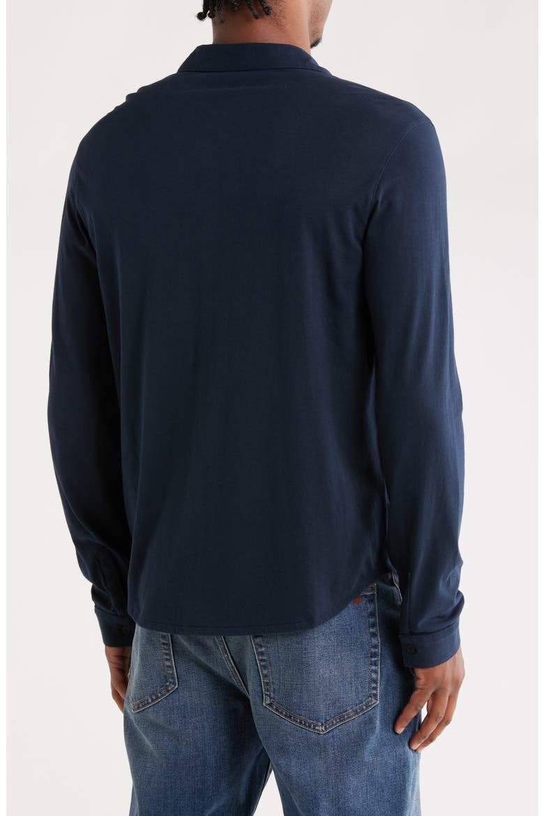 Clark Organic Cotton Jersey Button-Up Shirt, Alternate, color, NAVY