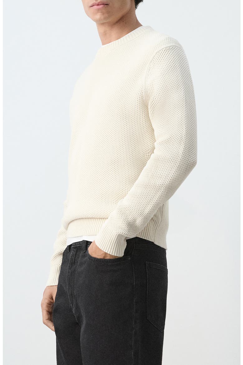 Crewneck Cotton Blend Sweater, Alternate, color, ECRU