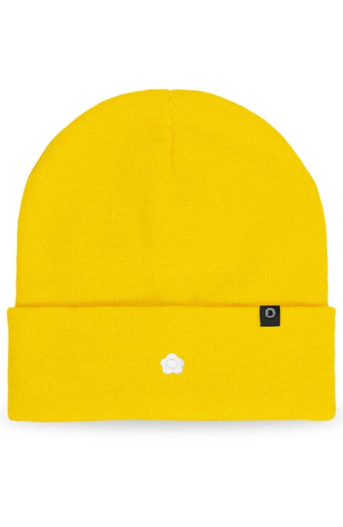 Dalix Lil Flower Beanie Cap In Yellow