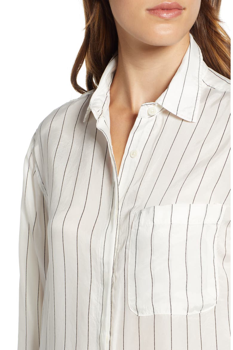 Hayden Shirt, Alternate, color, IVORY BLACK PINSTRIPE