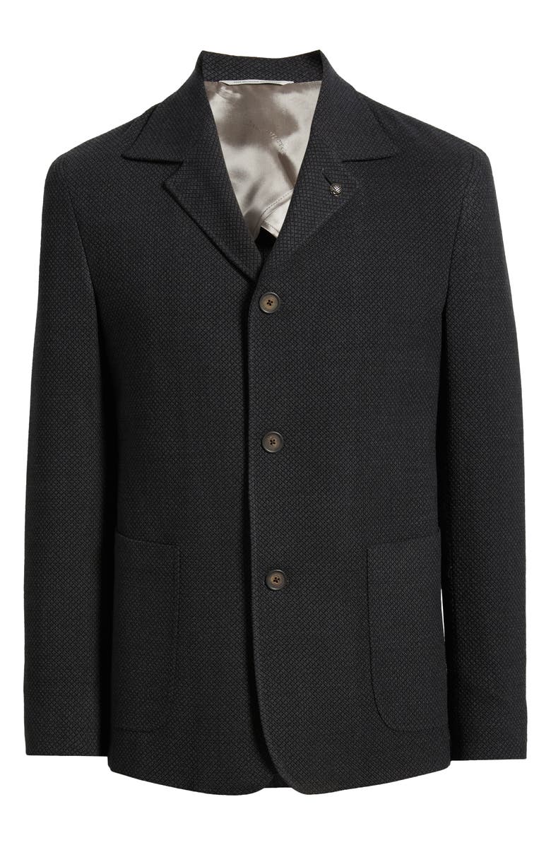 Jack Victor Quest Knit Ready Charcoal Wool Jacket, Main, color, 