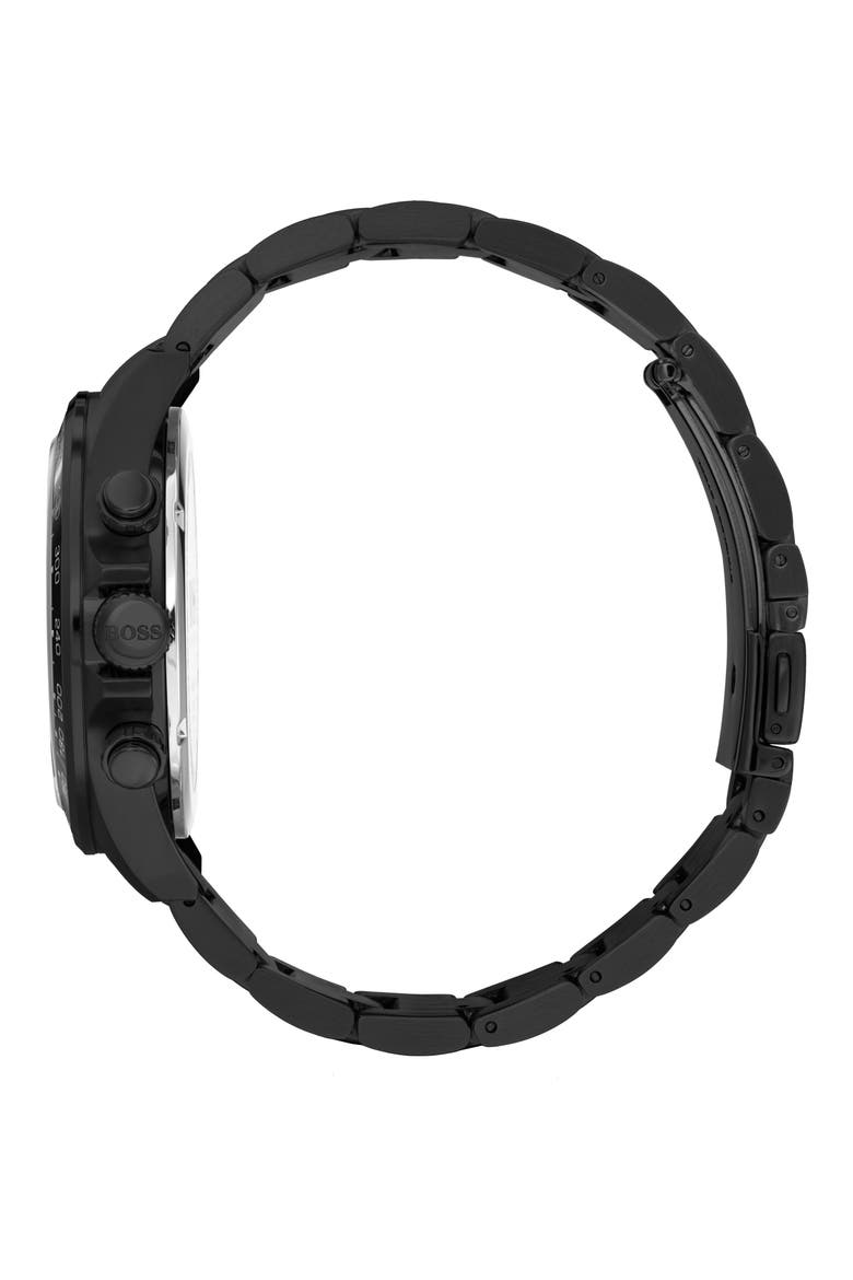 Hero Chronograph Bracelet Watch, 43mm, Alternate, color, BLACK