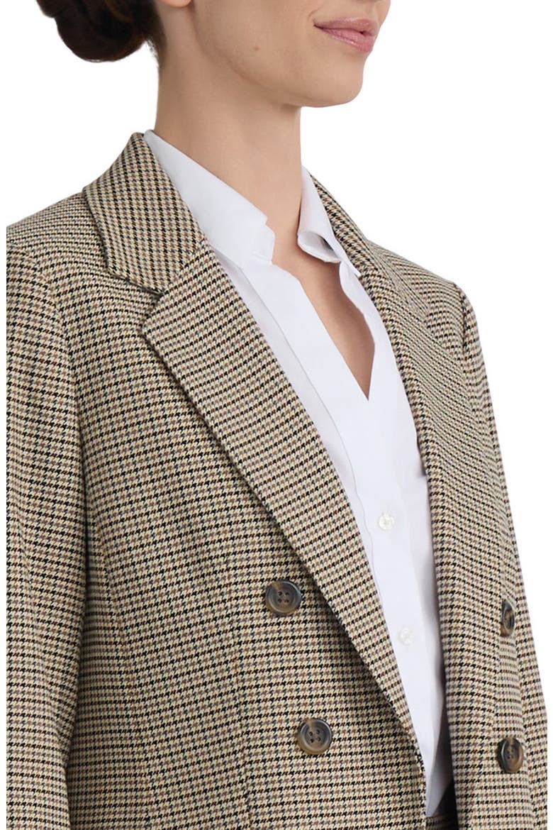 Houndstooth Longline Blazer, Alternate, color, NATURAL CAMEL MULTI