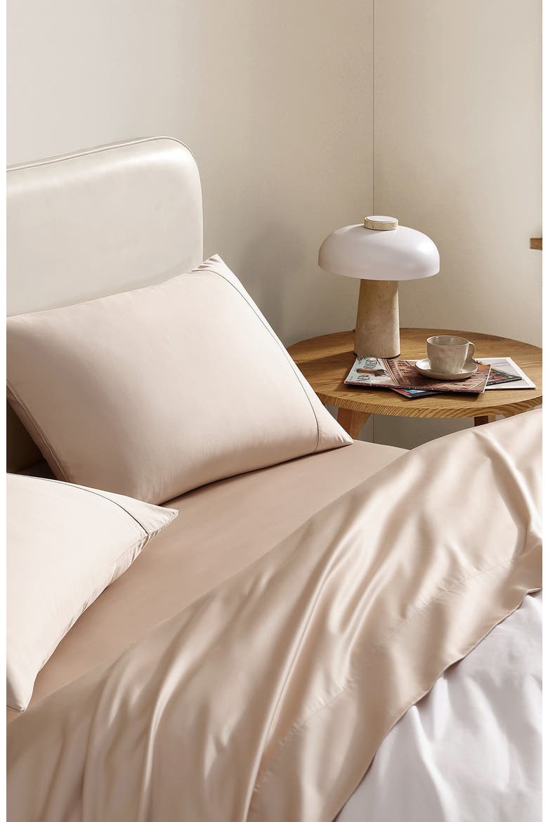 Viscose Fitted Sheet, Alternate, color, BLUSH