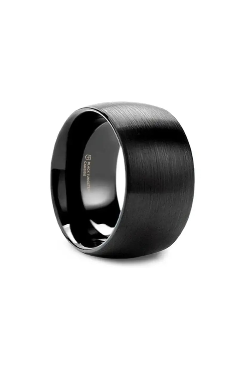Raider Domed Brush Finished Tungsten Wedding Band
