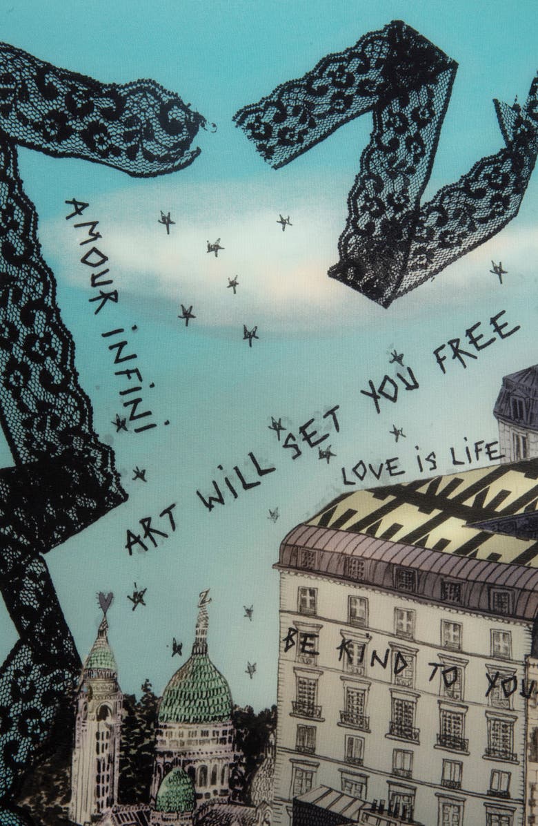 Zadig & Voltaire Blondie 90 Zadigcity Night Silk Scarf, Alternate, color,