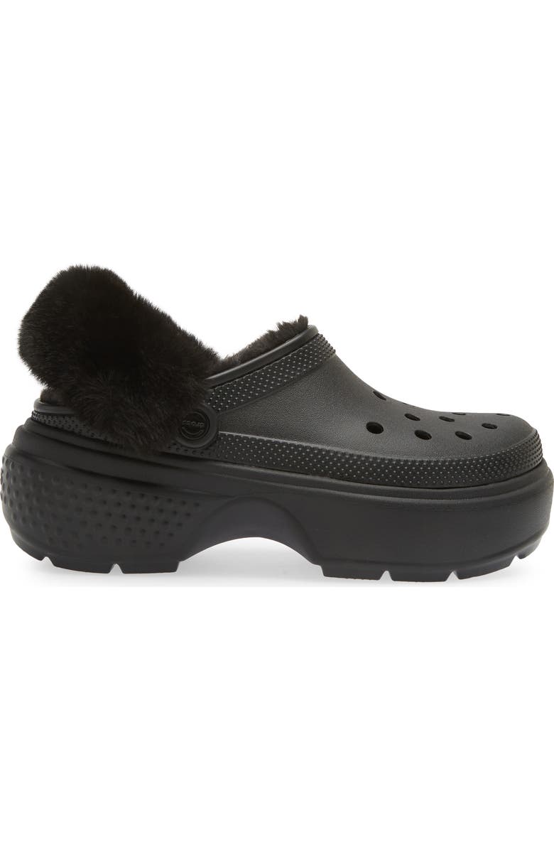 CROCS Stomp Faux Fur Platform Clog, Alternate, color,
