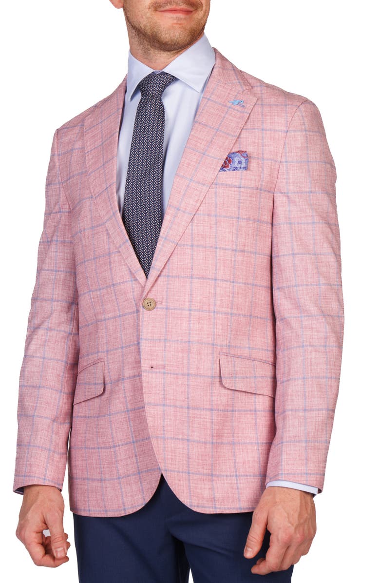 TailorByrd Textured Yarn Dyed Windowpane Sport Coat, Alternate, color, 