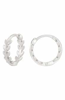 Leaf Huggie Hoop Earrings