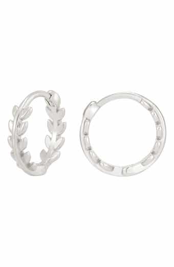 Leaf Huggie Hoop Earrings