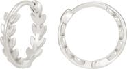 Adornia Leaf Huggie Hoop Earrings
