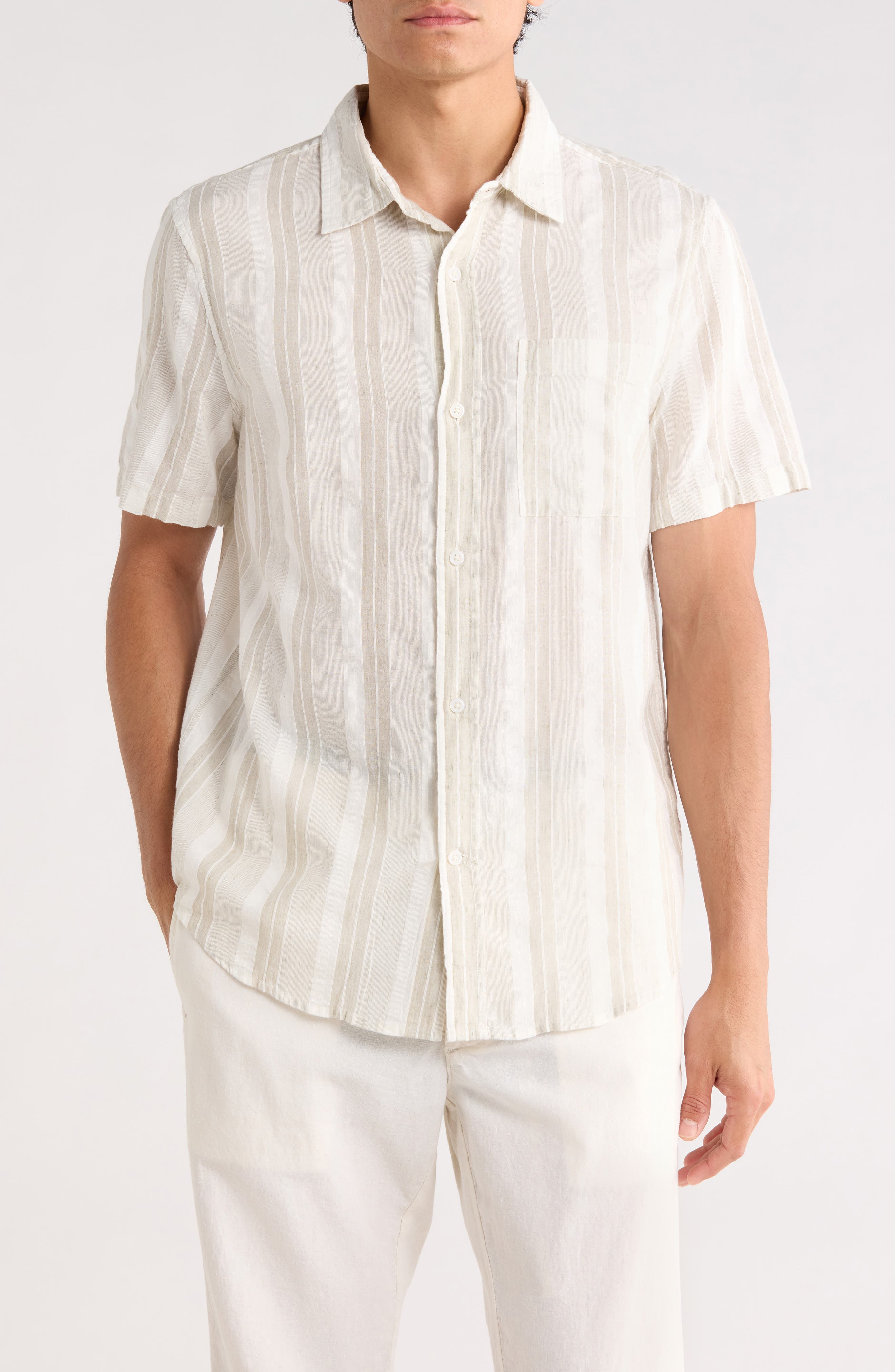 14th & Union Short Sleeve Woven Slub Shirt