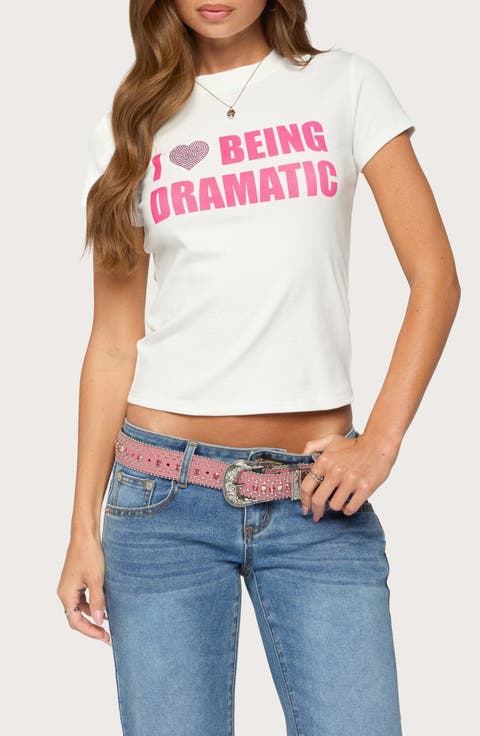 Drama Queen Rhinestone Graphic T-Shirt