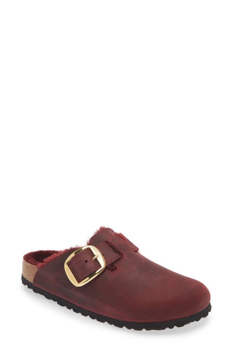 Boston Big Buckle Genuine Shearling Lined Clog (Women)