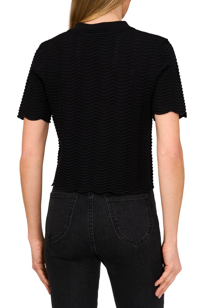 CeCe Scallop Stitch Polo Sweater, Alternate, color,