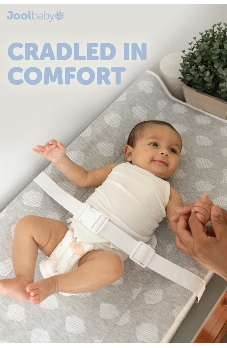 Jool Baby Soft Changing Pad + Washable Cover, Non-Slip - Fits Standard Changing Tables & Dressers, Alternate, color, Gray - Cloud