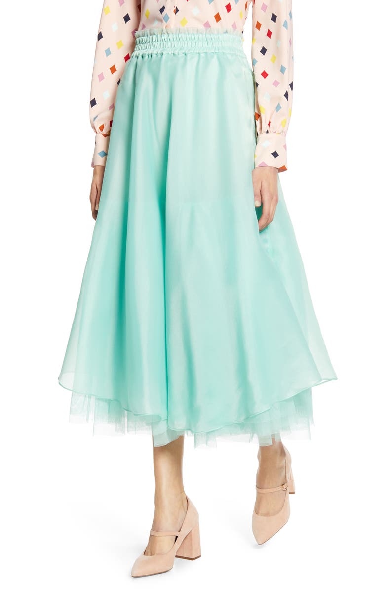 Halogen<sup>®</sup> x Atlantic-Pacific Full Organza Midi Skirt, Main, color, 