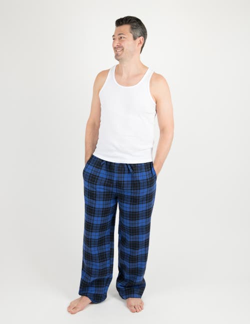 Leveret Cotton Flannel Holiday Pajama Pants In Blue