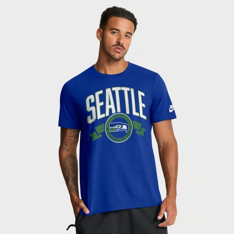Men's Nike Royal Seattle Seahawks Rewind Front and Back Hit Essential T-Shirt
