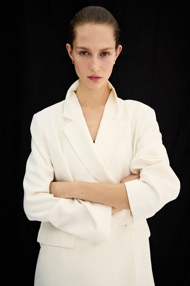 Double-breasted Blazer, Alternate, color, Cream
