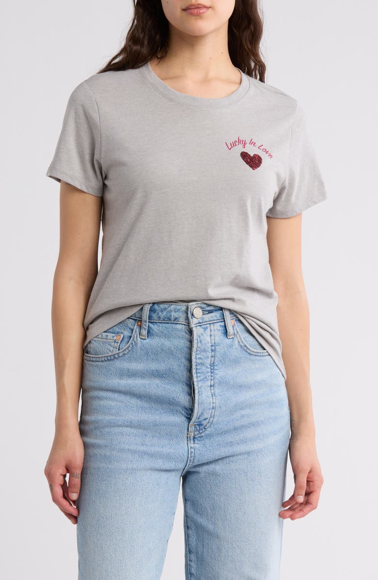 Lucky Brand Sequin Heart Embellished, Main, color,