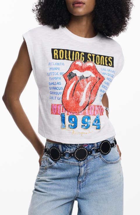 Rolling Stones Embroidered Muscle T-Shirt