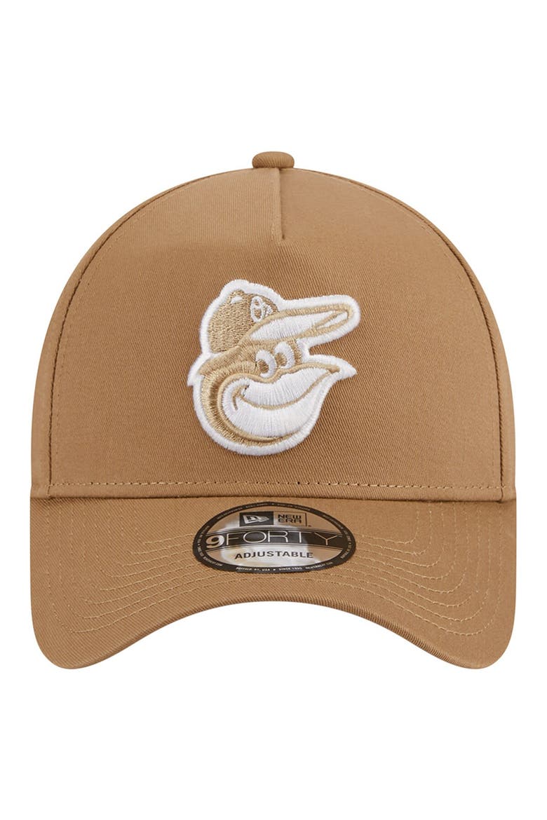 Men's New Era Khaki Baltimore Orioles A-Frame 9FORTY Adjustable Hat, Alternate, color, Khaki