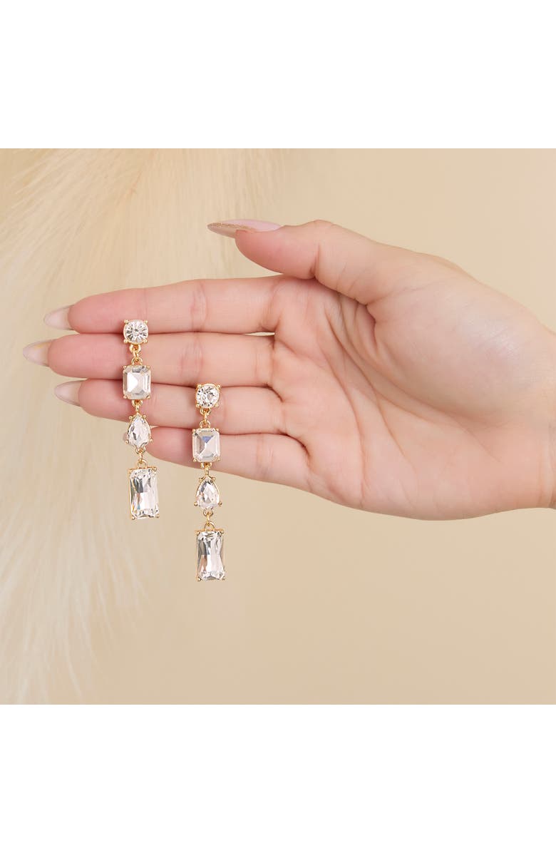 Jessica Simpson Crystal Cascade Statement Earrings, Alternate, color, Gold