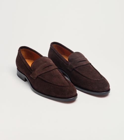 Jack Erwin Luke Leather Dress Penny Loafer In Brown