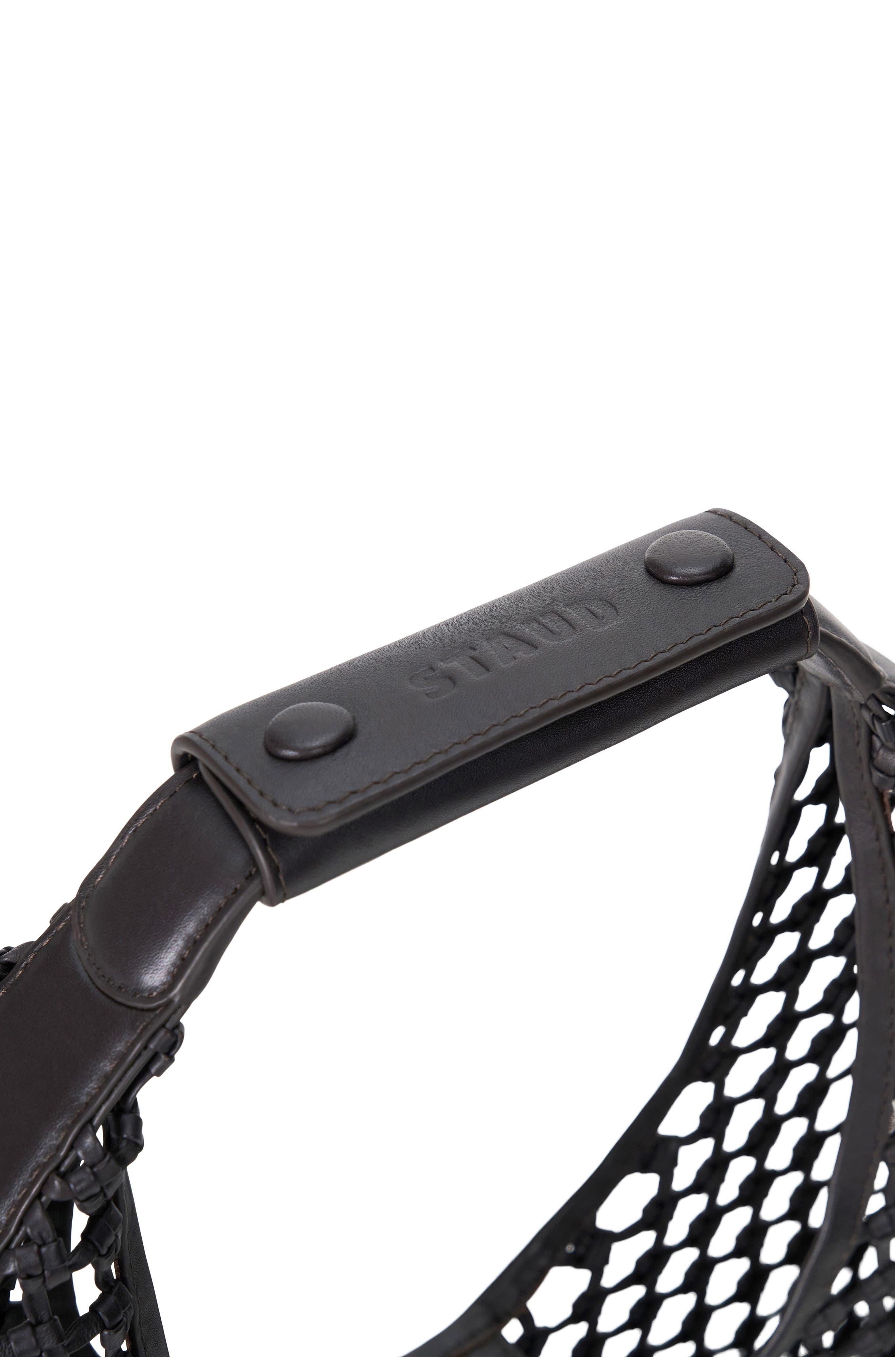 STAUD Moon Hand Knotted Leather Bag, Alternate, color, Espresso