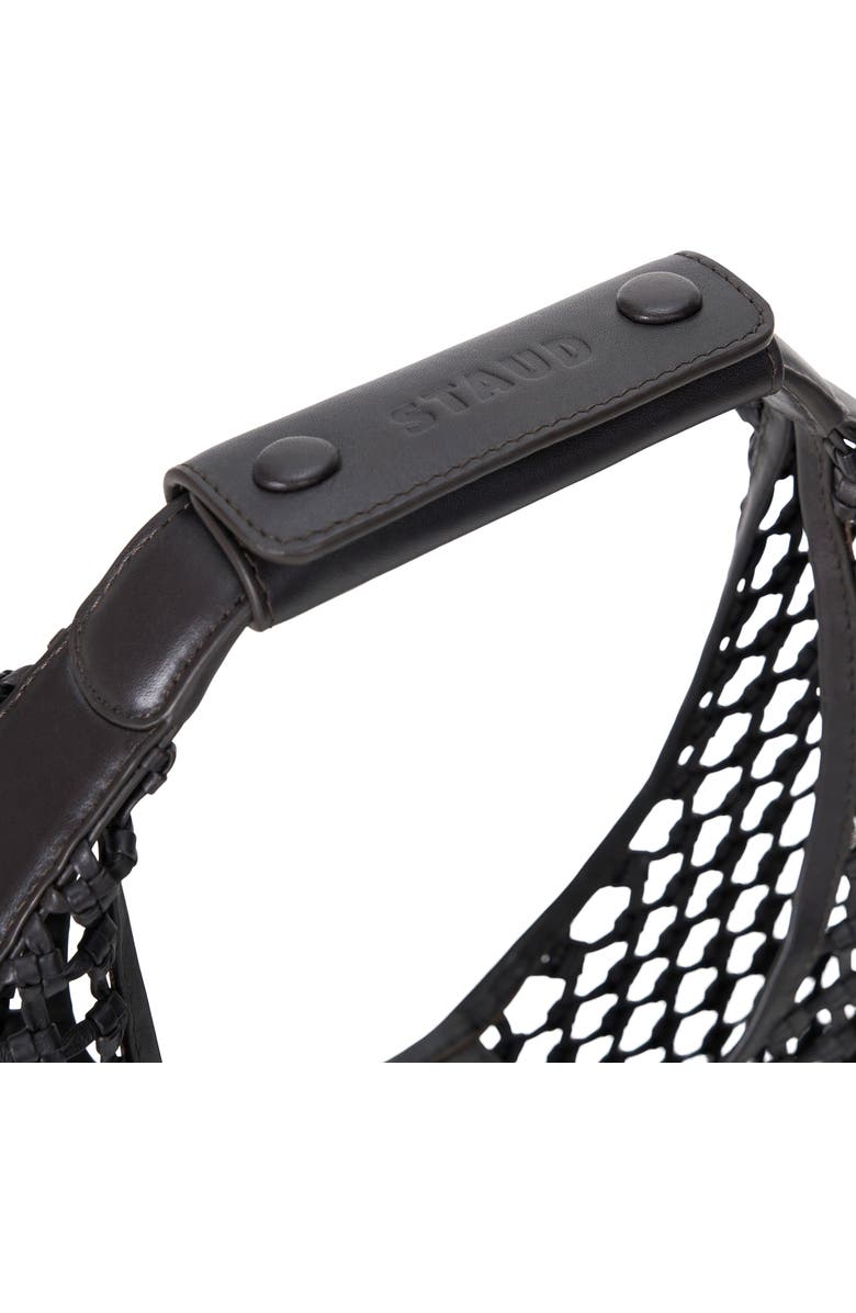 STAUD Moon Hand Knotted Leather Bag, Alternate, color, Espresso