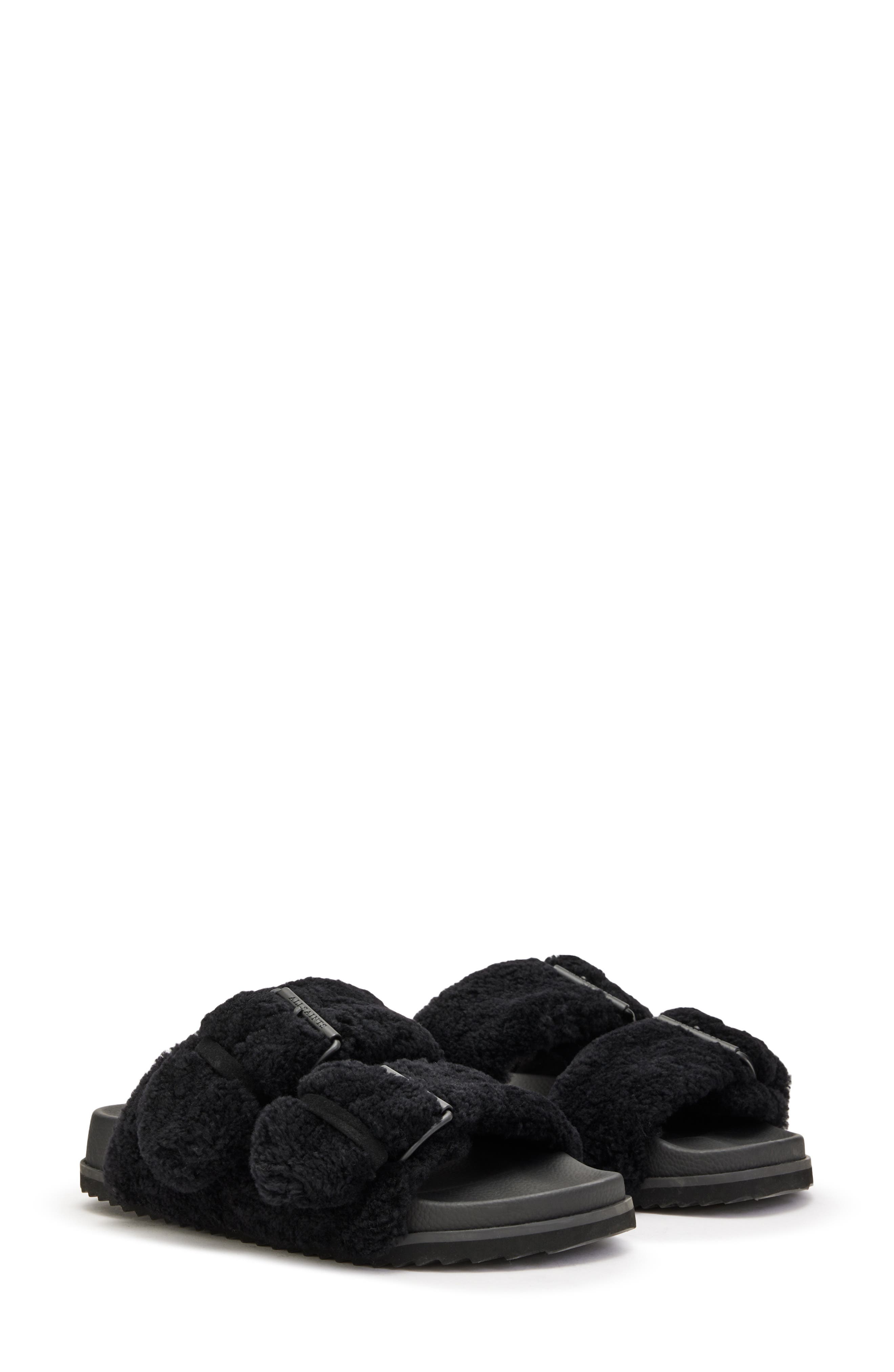 AllSaints Sian Genuine Shearling Sandal, Main, color, 