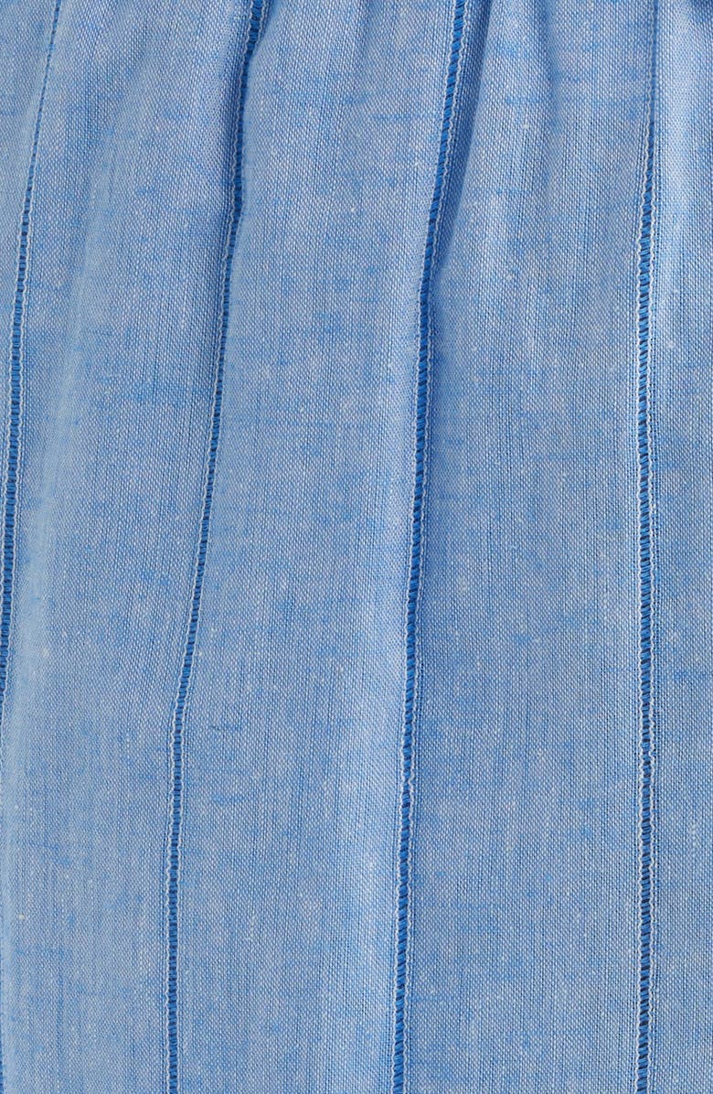 Daniel Buchler Pinstripe Cotton & Linen Pajama Shorts, Alternate, color, Blue