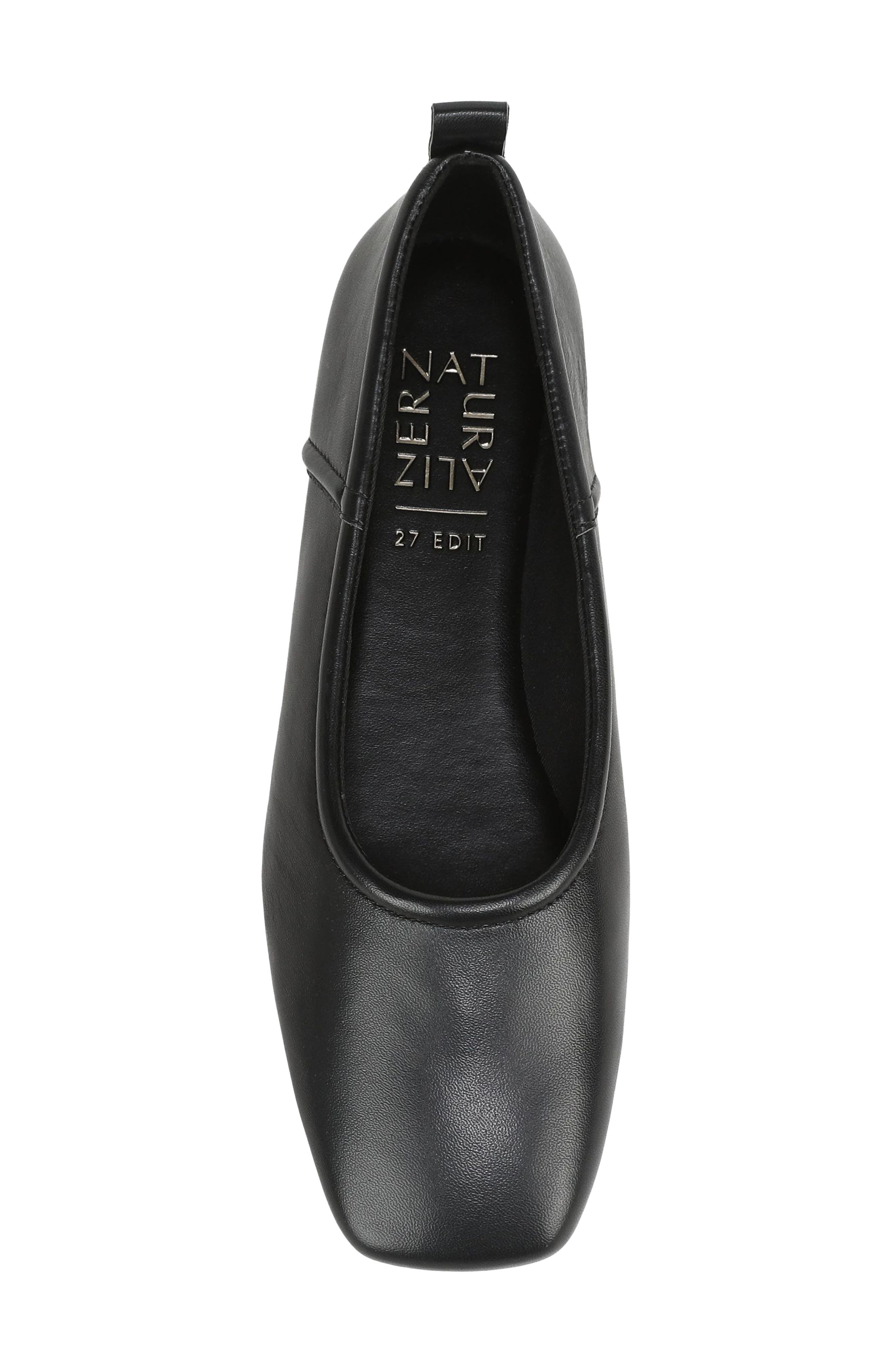 Dream Square Toe Ballet Flat, Alternate, color, BLACK LEATHER