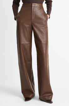 Vince Leather Wide Leg Utility Pants