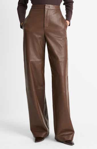 Vince Leather Wide Leg Utility Pants
