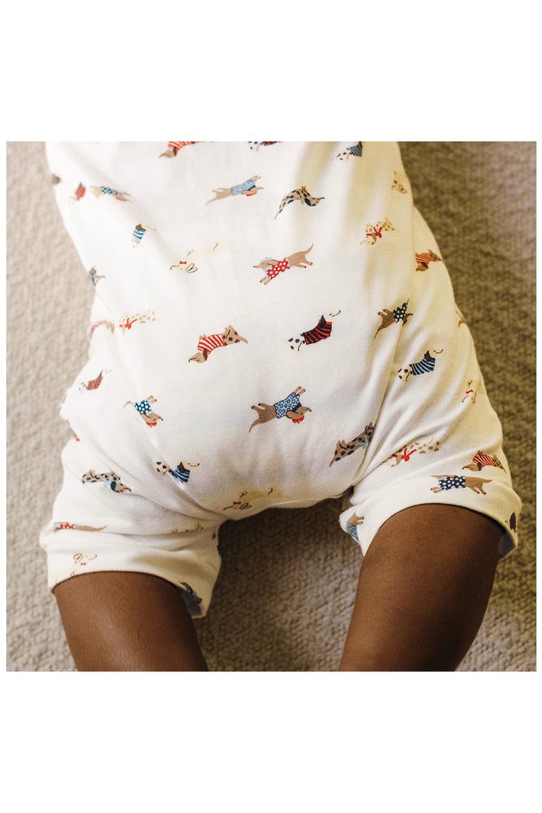 Day or Night Short Sleeve Romper, Alternate, color, DACHSHUND