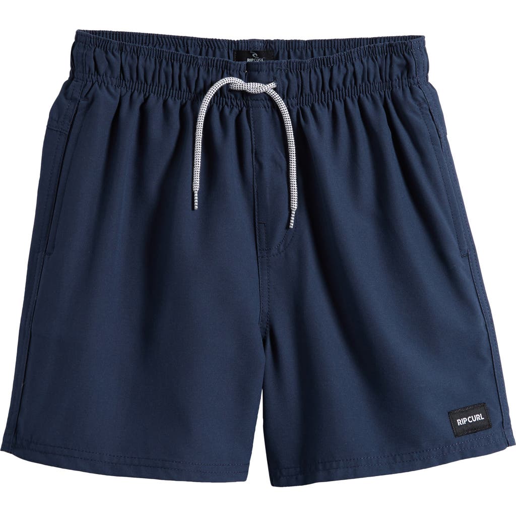Rip Curl Kids' Offset Swim Trunks In Navy