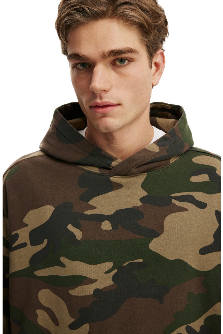 Men's Box Fit Hoodie, Alternate, color, Forest Camo Wash