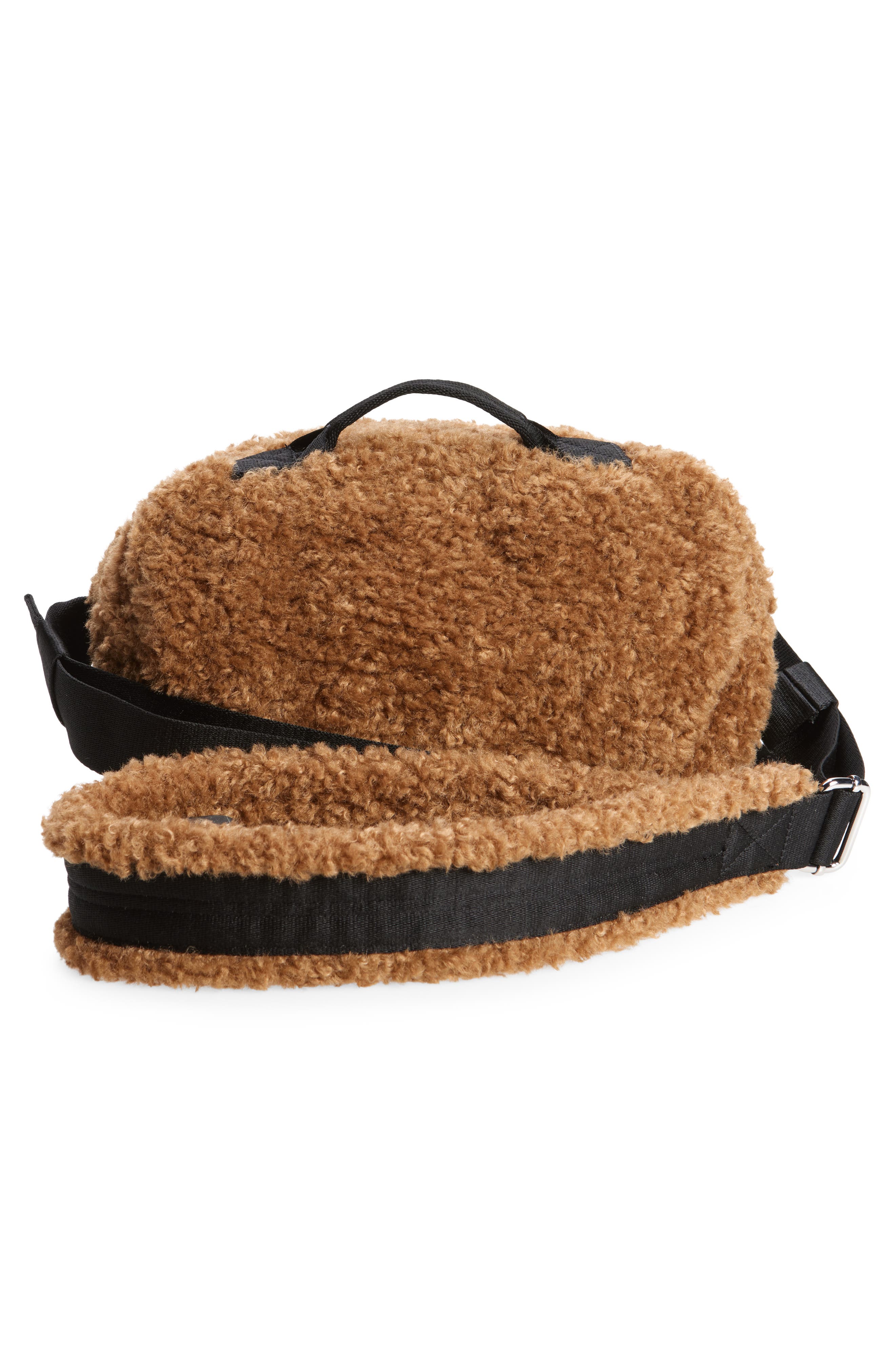 Simone Rocha Classic Bow Teddybear Fleece Crossbody Bag, Alternate, color, 