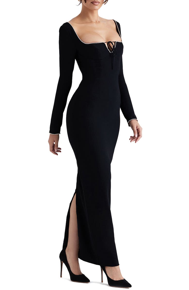 HOUSE OF CB Rosa Embellished Long Sleeve Dress, Alternate, color,