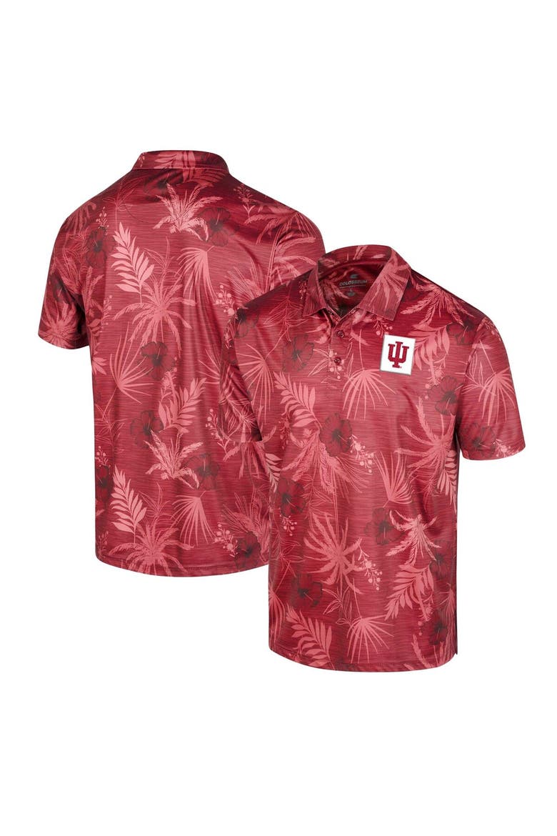 Men's Colosseum Crimson Indiana Hoosiers Big & Tall Palms Polo, Alternate, color, Crimson