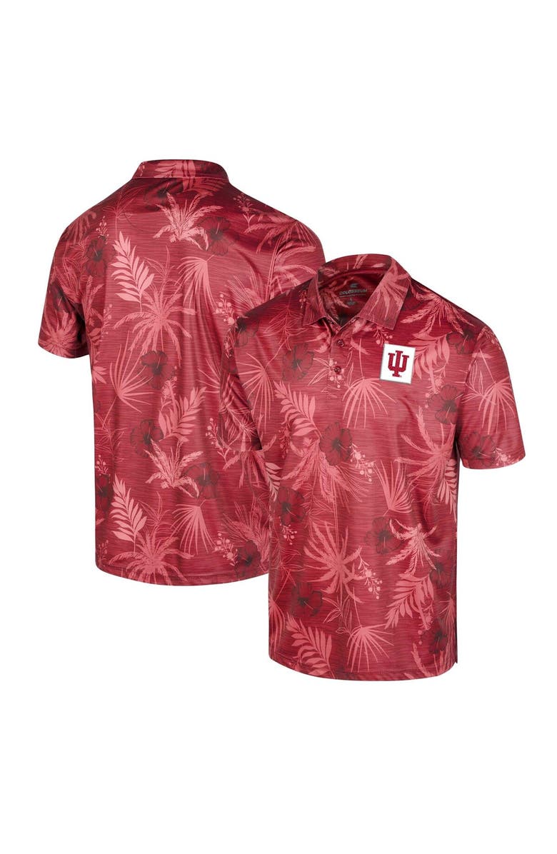 COLOSSEUM Men's Colosseum Crimson Indiana Hoosiers Big & Tall Palms Polo, Alternate, color,