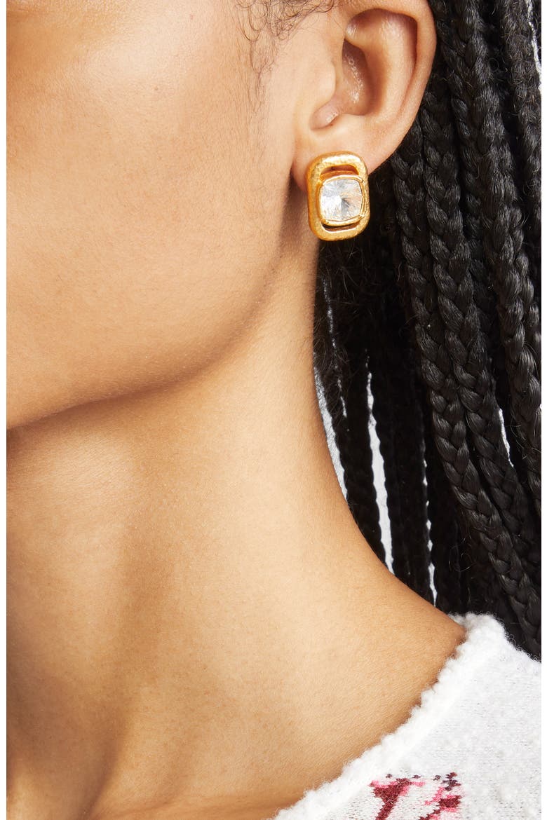 Rectangle Crystal Stud Earrings, Alternate, color, CRYSTAL