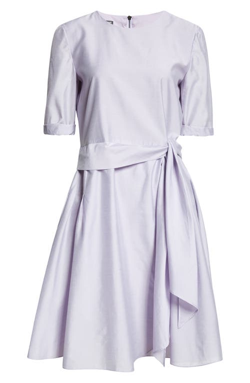 Emporio Armani Muslin Faux Wrap Dress In Lilac